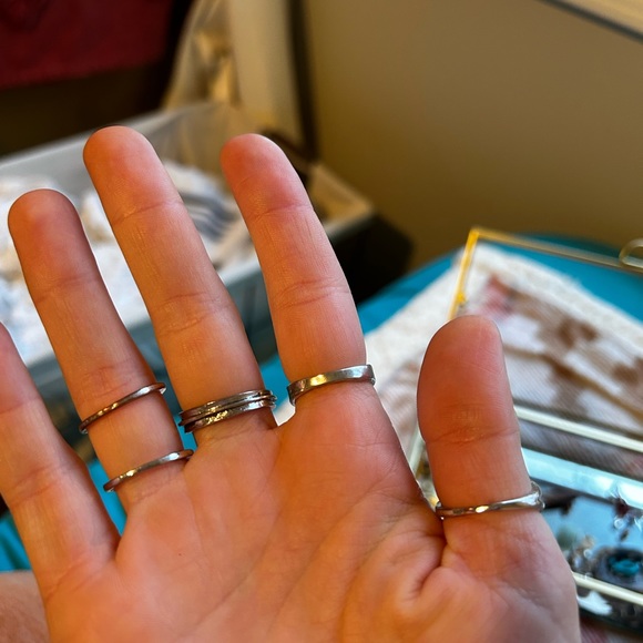 Silver rings set of 5 - Picture 2 of 4